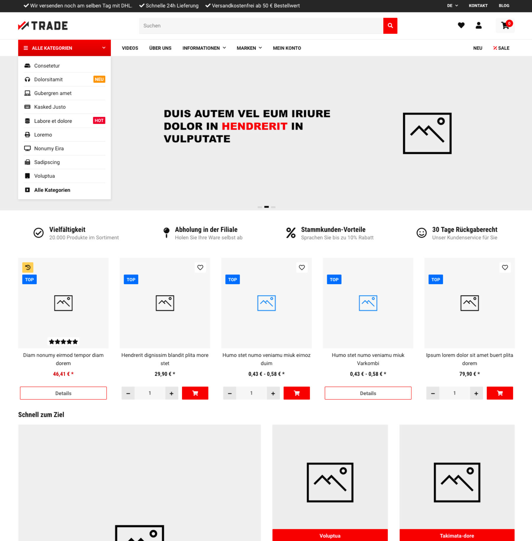 Trade 5 Template mit Pulldown